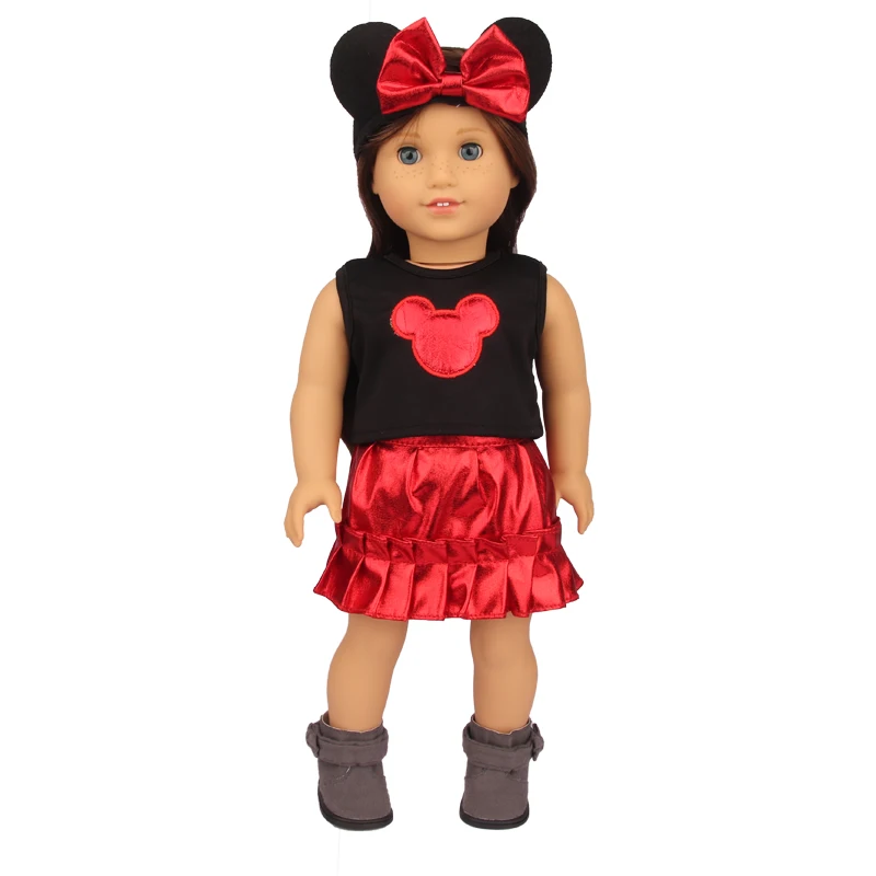 5 Sets American 18 Inch Girl Doll Clothes Animal Tree Mickey Clothes Dress Set For 43cm New Born Baby&OG,Doll Accessories Gift