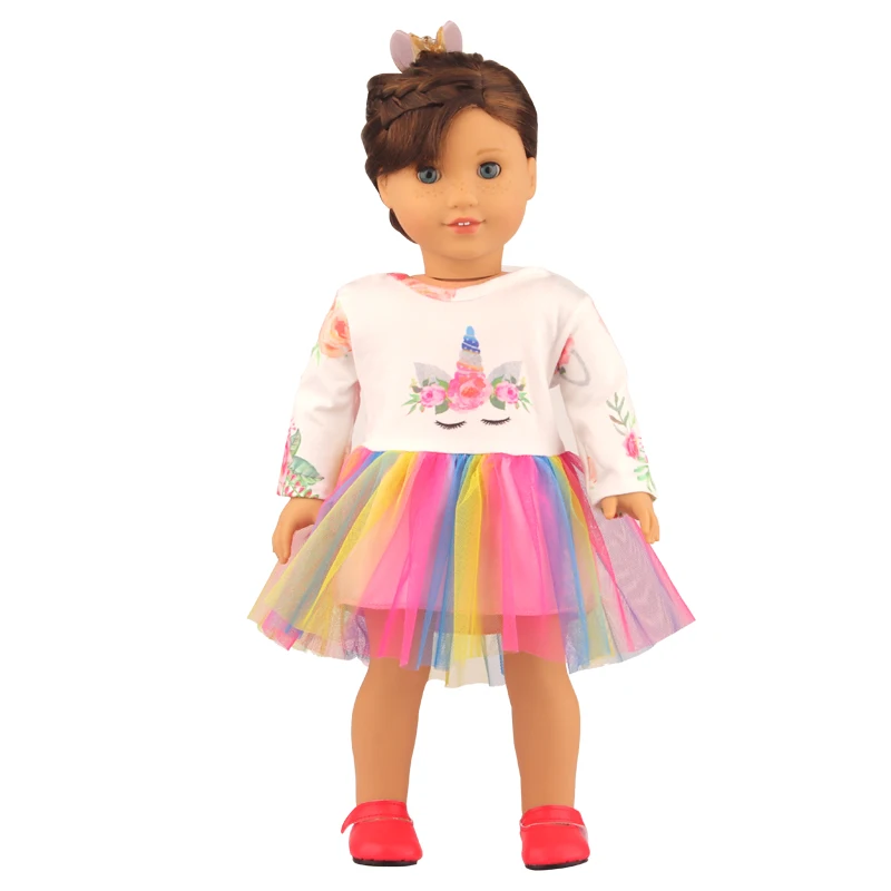 5 Sets American 18 Inch Girl Doll Clothes Animal Tree Mickey Clothes Dress Set For 43cm New Born Baby&OG,Doll Accessories Gift