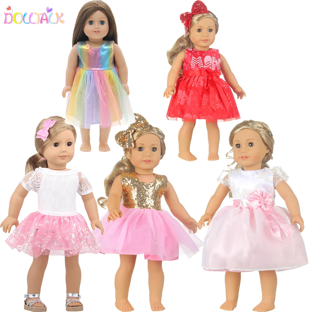 5 Sets American 18 Inch Girl Doll Clothes Animal Tree Mickey Clothes Dress Set For 43cm New Born Baby&OG,Doll Accessories Gift
