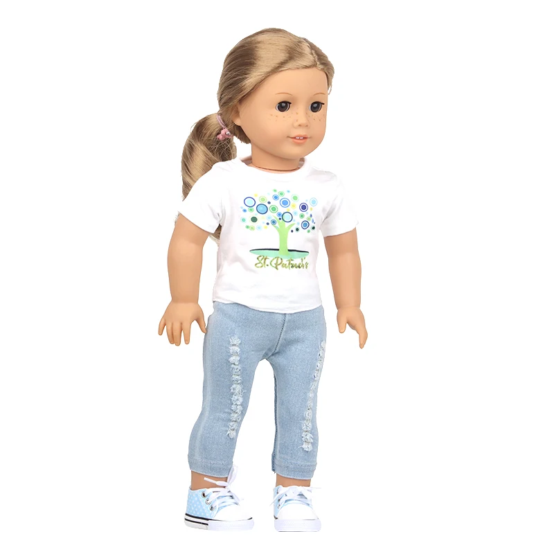 5 Sets American 18 Inch Girl Doll Clothes Animal Tree Mickey Clothes Dress Set For 43cm New Born Baby&OG,Doll Accessories Gift