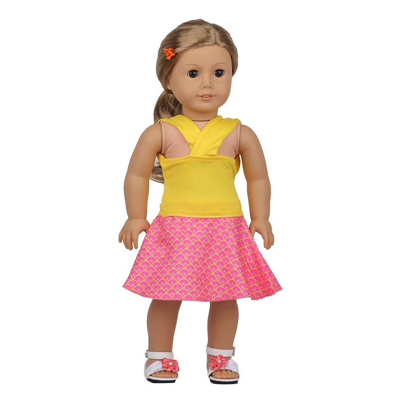 5 Sets American 18 Inch Girl Doll Clothes Animal Tree Mickey Clothes Dress Set For 43cm New Born Baby&OG,Doll Accessories Gift