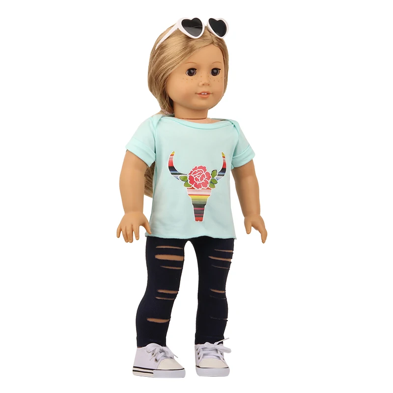 5 Sets American 18 Inch Girl Doll Clothes Animal Tree Mickey Clothes Dress Set For 43cm New Born Baby&OG,Doll Accessories Gift