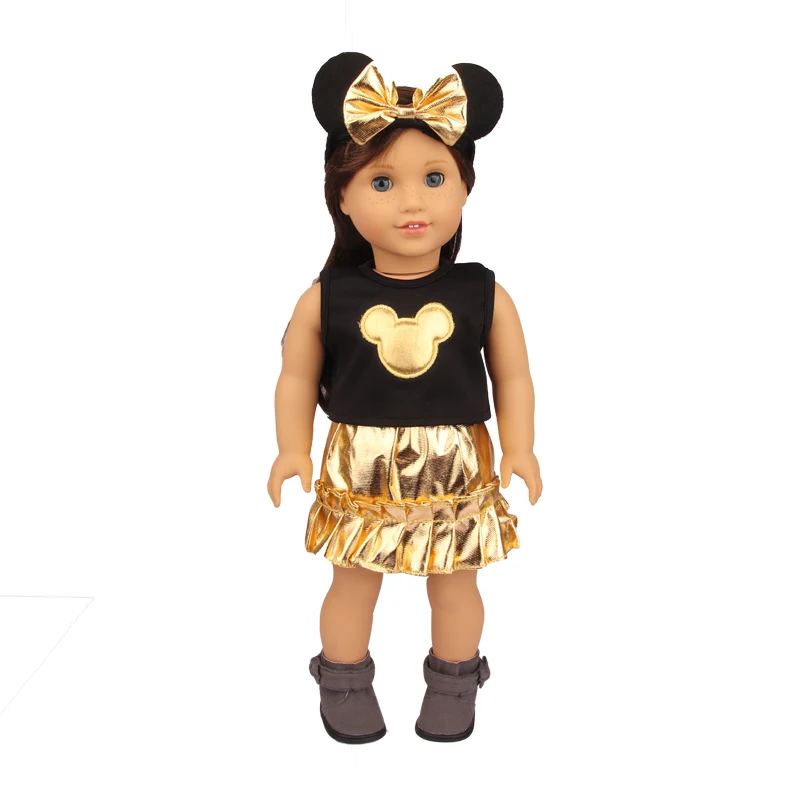 5 Sets American 18 Inch Girl Doll Clothes Animal Tree Mickey Clothes Dress Set For 43cm New Born Baby&OG,Doll Accessories Gift