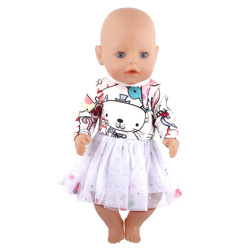 5 Sets American 18 Inch Girl Doll Clothes Animal Tree Mickey Clothes Dress Set For 43cm New Born Baby&OG,Doll Accessories Gift