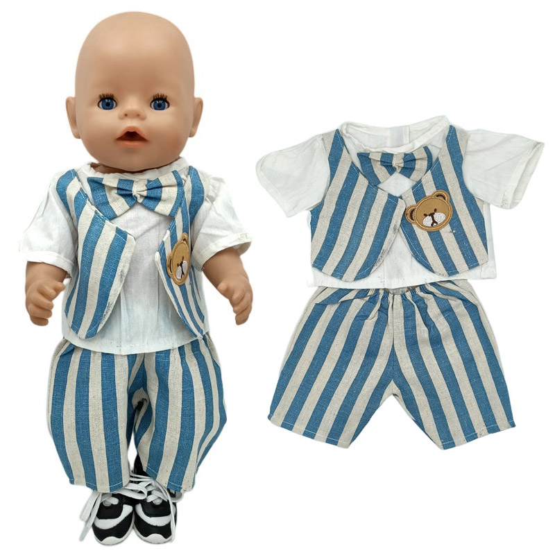 43 Cm Baby Doll Clothes Dress Waist Coat 17 Inch Reborn Dolls Outfit Wear Toys Outfit