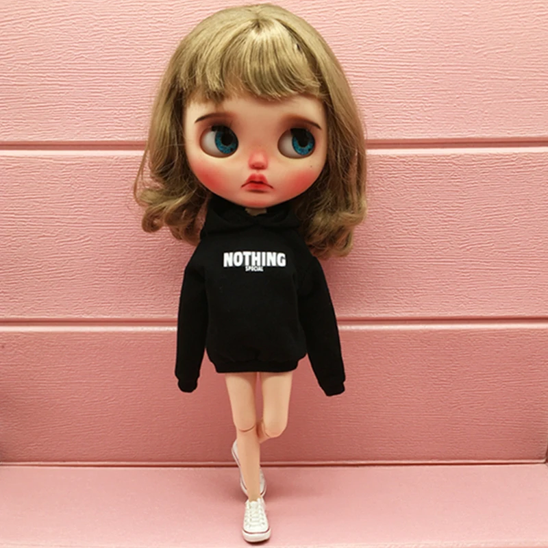 New Design Handmade Blythe Clothes Long Sleeve Hoodie Coat Suitable for Blyth, OB24, Azone,Pullip 1/6 Doll accessories