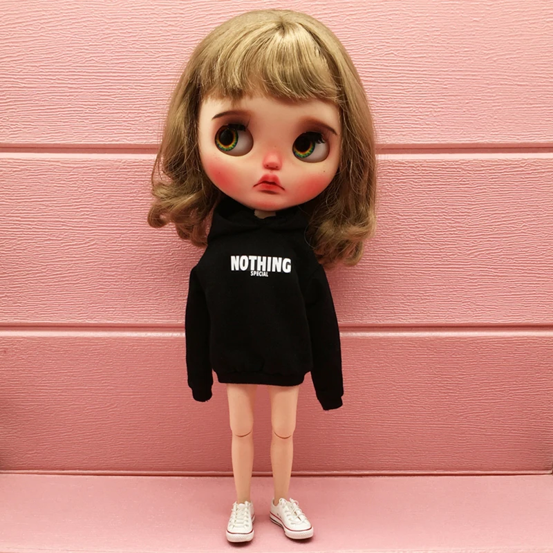 New Design Handmade Blythe Clothes Long Sleeve Hoodie Coat Suitable for Blyth, OB24, Azone,Pullip 1/6 Doll accessories