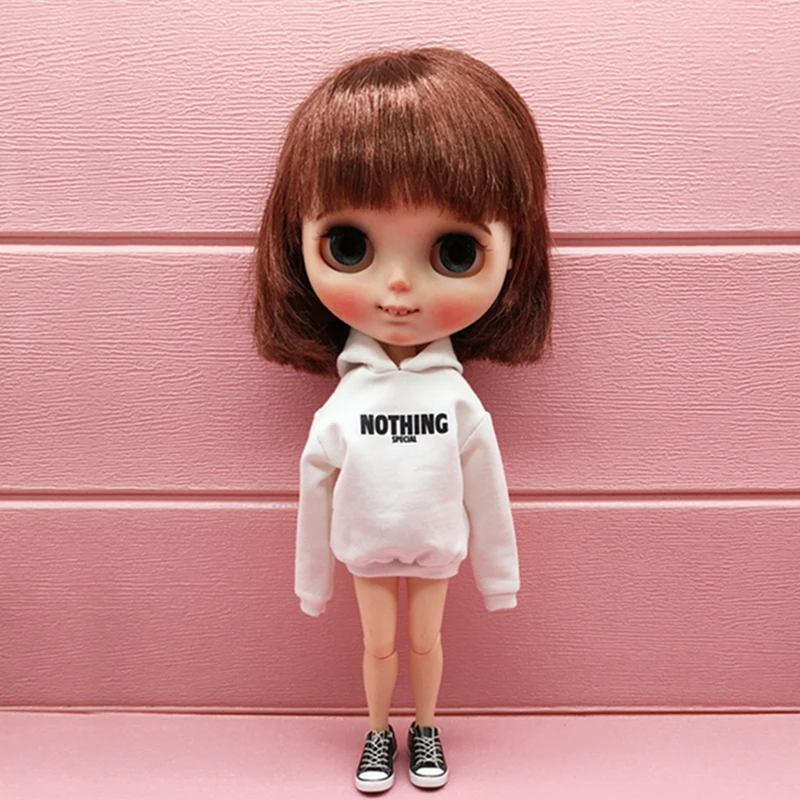 New Design Handmade Blythe Clothes Long Sleeve Hoodie Coat Suitable for Blyth, OB24, Azone,Pullip 1/6 Doll accessories