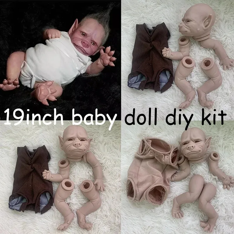 19Inch Reborn Doll Kit Robbie The Werewolf Lifelike Soft Touch Fresh Color Collectible Art DIY Toy