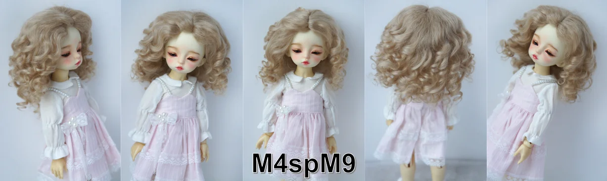 JD039 Mid Parting French Curl Mohair Doll Wigs 1/12 1/8 1/6 1/4 1/3 Lati White & Yellow OB11 YOSD MSD SD Doll Accessories