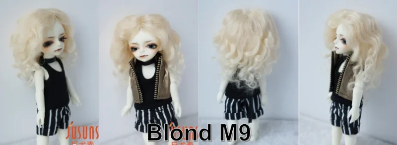 JD039 Mid Parting French Curl Mohair Doll Wigs 1/12 1/8 1/6 1/4 1/3 Lati White & Yellow OB11 YOSD MSD SD Doll Accessories