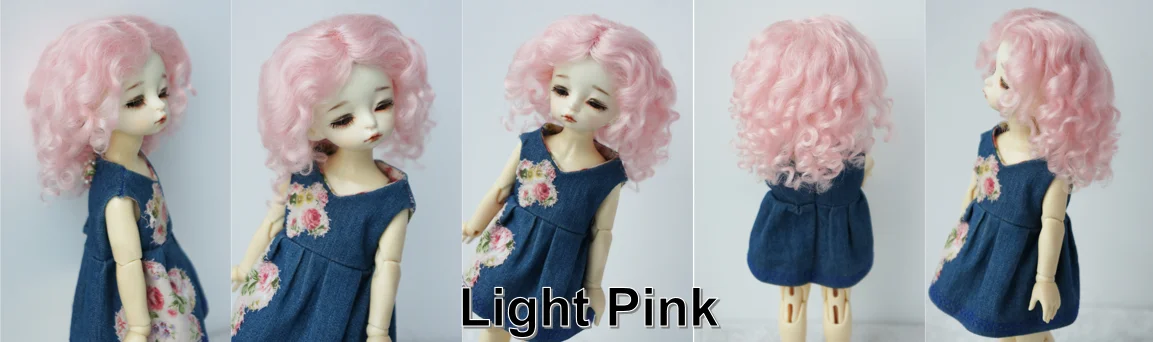 JD039 Mid Parting French Curl Mohair Doll Wigs 1/12 1/8 1/6 1/4 1/3 Lati White & Yellow OB11 YOSD MSD SD Doll Accessories