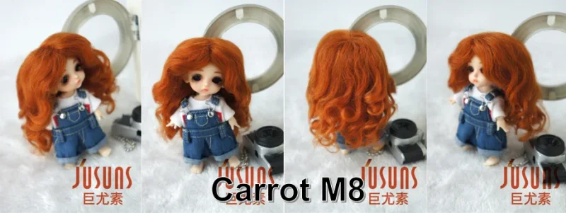 JD039 Mid Parting French Curl Mohair Doll Wigs 1/12 1/8 1/6 1/4 1/3 Lati White & Yellow OB11 YOSD MSD SD Doll Accessories