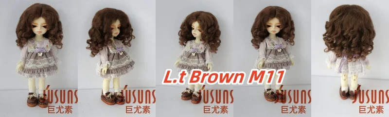 JD039 Mid Parting French Curl Mohair Doll Wigs 1/12 1/8 1/6 1/4 1/3 Lati White & Yellow OB11 YOSD MSD SD Doll Accessories