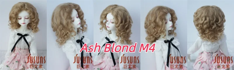 JD039 Mid Parting French Curl Mohair Doll Wigs 1/12 1/8 1/6 1/4 1/3 Lati White & Yellow OB11 YOSD MSD SD Doll Accessories