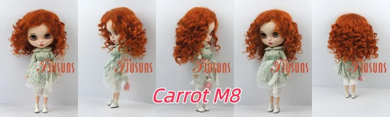JD039 Mid Parting French Curl Mohair Doll Wigs 1/12 1/8 1/6 1/4 1/3 Lati White & Yellow OB11 YOSD MSD SD Doll Accessories