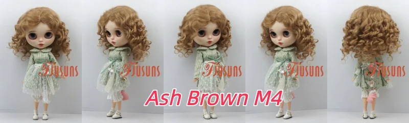 JD039 Mid Parting French Curl Mohair Doll Wigs 1/12 1/8 1/6 1/4 1/3 Lati White & Yellow OB11 YOSD MSD SD Doll Accessories