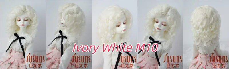JD039 Mid Parting French Curl Mohair Doll Wigs 1/12 1/8 1/6 1/4 1/3 Lati White & Yellow OB11 YOSD MSD SD Doll Accessories