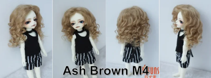 JD039 Mid Parting French Curl Mohair Doll Wigs 1/12 1/8 1/6 1/4 1/3 Lati White & Yellow OB11 YOSD MSD SD Doll Accessories