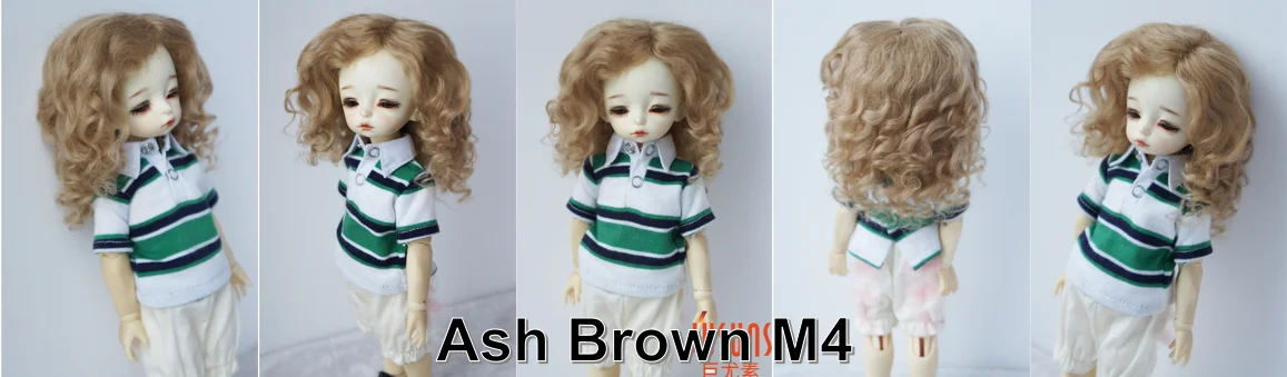JD039 Mid Parting French Curl Mohair Doll Wigs 1/12 1/8 1/6 1/4 1/3 Lati White & Yellow OB11 YOSD MSD SD Doll Accessories
