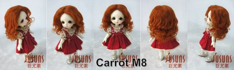 JD039 Mid Parting French Curl Mohair Doll Wigs 1/12 1/8 1/6 1/4 1/3 Lati White & Yellow OB11 YOSD MSD SD Doll Accessories