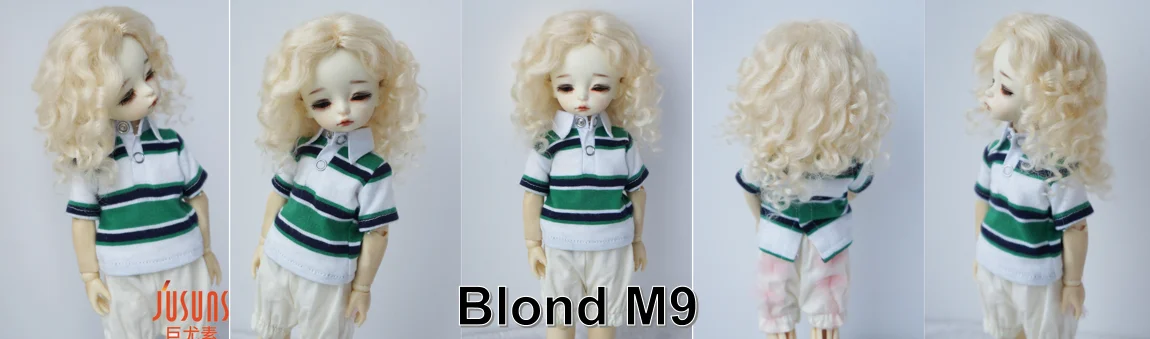 JD039 Mid Parting French Curl Mohair Doll Wigs 1/12 1/8 1/6 1/4 1/3 Lati White & Yellow OB11 YOSD MSD SD Doll Accessories