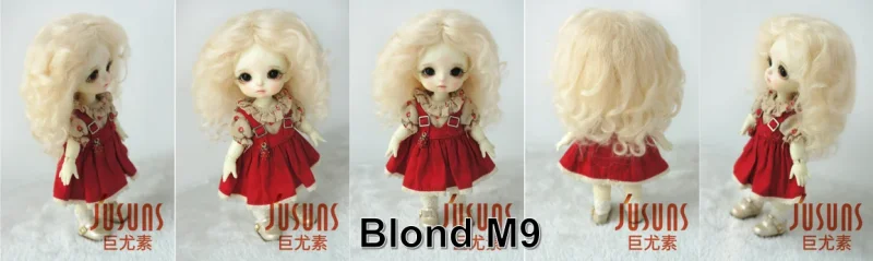 JD039 Mid Parting French Curl Mohair Doll Wigs 1/12 1/8 1/6 1/4 1/3 Lati White & Yellow OB11 YOSD MSD SD Doll Accessories