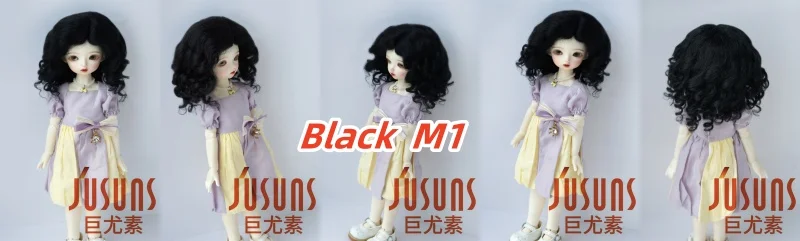 JD039 Mid Parting French Curl Mohair Doll Wigs 1/12 1/8 1/6 1/4 1/3 Lati White & Yellow OB11 YOSD MSD SD Doll Accessories