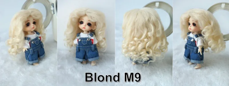 JD039 Mid Parting French Curl Mohair Doll Wigs 1/12 1/8 1/6 1/4 1/3 Lati White & Yellow OB11 YOSD MSD SD Doll Accessories