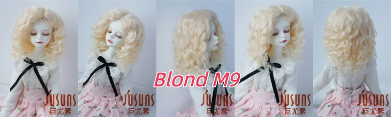 JD039 Mid Parting French Curl Mohair Doll Wigs 1/12 1/8 1/6 1/4 1/3 Lati White & Yellow OB11 YOSD MSD SD Doll Accessories