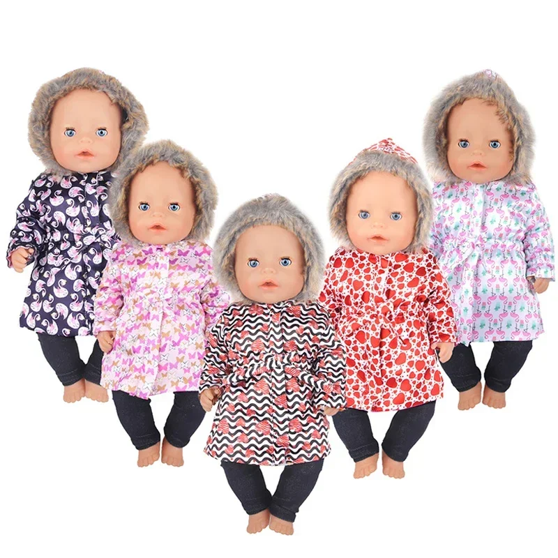 Doll Clothes for 43cm New Born Baby Toys Winter Jacket 18" Girl Doll Outfits Shoes