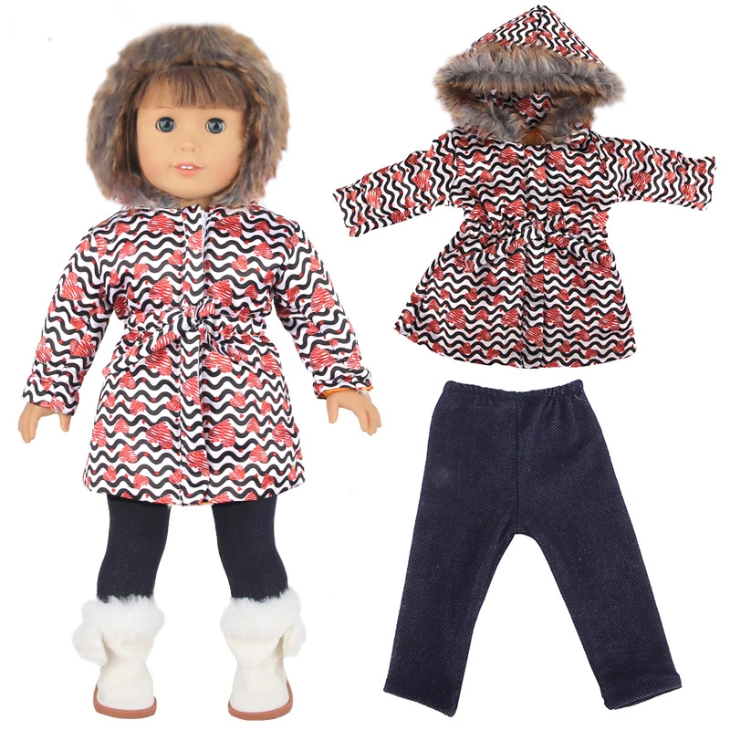 Doll Clothes for 43cm New Born Baby Toys Winter Jacket 18" Girl Doll Outfits Shoes