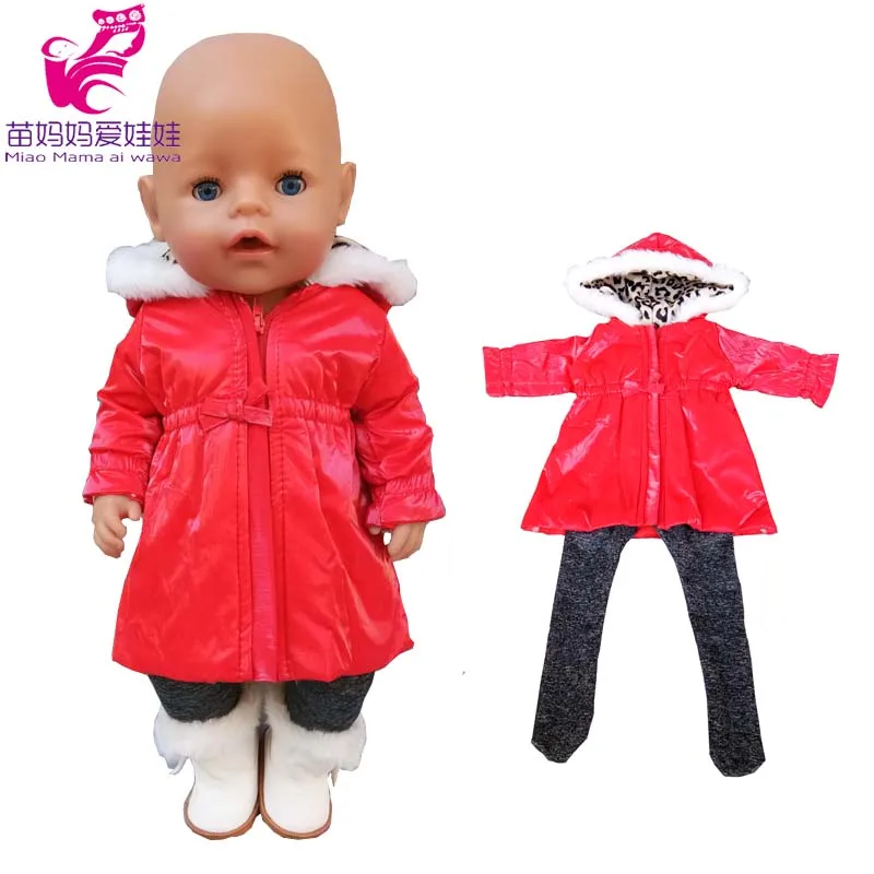Doll Clothes for 43cm New Born Baby Toys Winter Jacket 18" Girl Doll Outfits Shoes