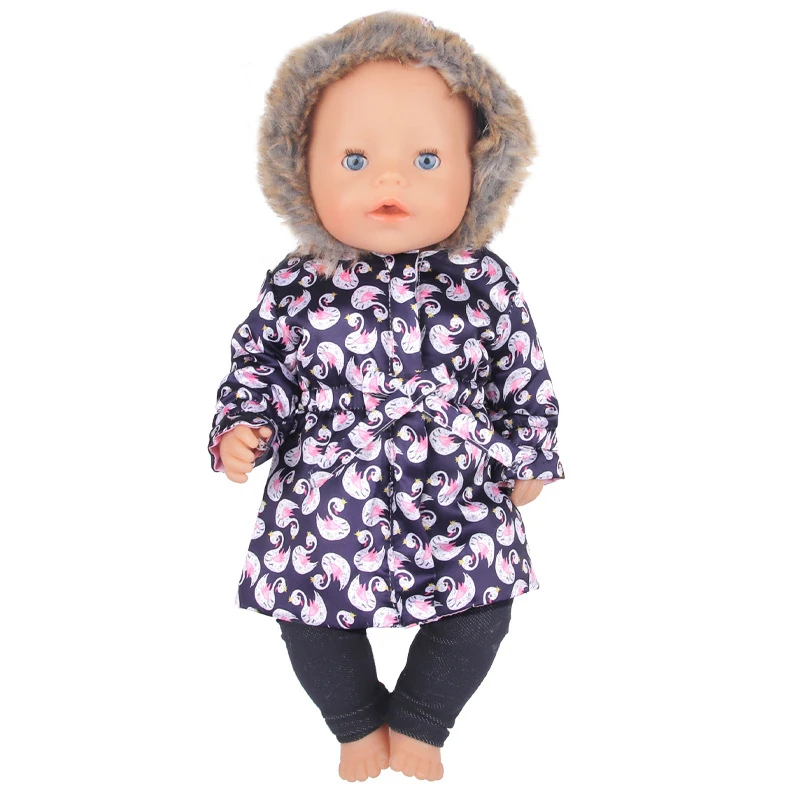 Doll Clothes for 43cm New Born Baby Toys Winter Jacket 18" Girl Doll Outfits Shoes