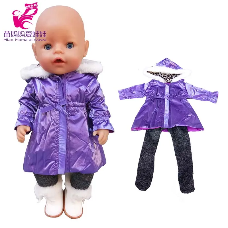 Doll Clothes for 43cm New Born Baby Toys Winter Jacket 18" Girl Doll Outfits Shoes