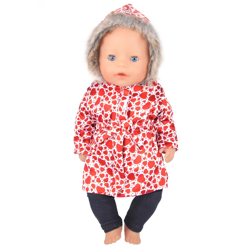 Doll Clothes for 43cm New Born Baby Toys Winter Jacket 18" Girl Doll Outfits Shoes