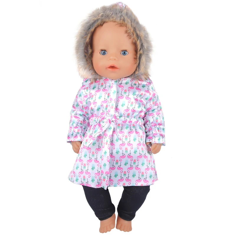 Doll Clothes for 43cm New Born Baby Toys Winter Jacket 18" Girl Doll Outfits Shoes