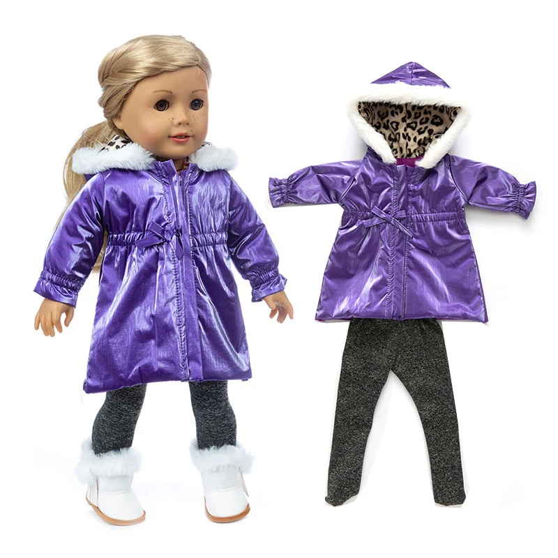 Doll Clothes for 43cm New Born Baby Toys Winter Jacket 18" Girl Doll Outfits Shoes