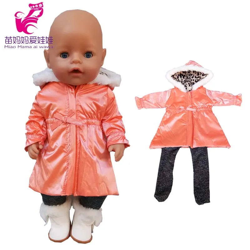 Doll Clothes for 43cm New Born Baby Toys Winter Jacket 18" Girl Doll Outfits Shoes