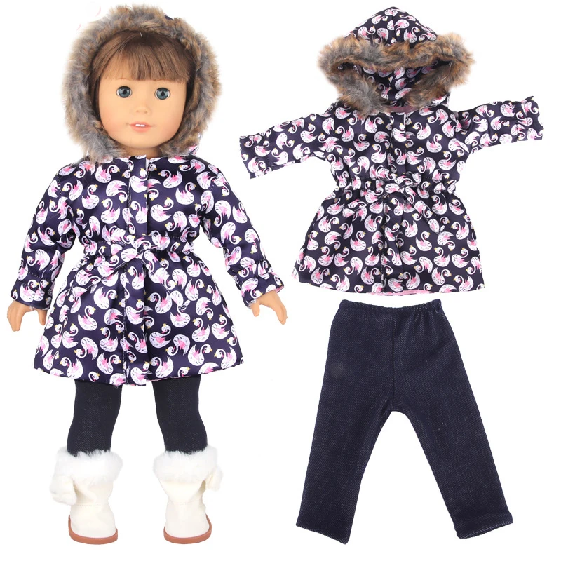 Doll Clothes for 43cm New Born Baby Toys Winter Jacket 18" Girl Doll Outfits Shoes