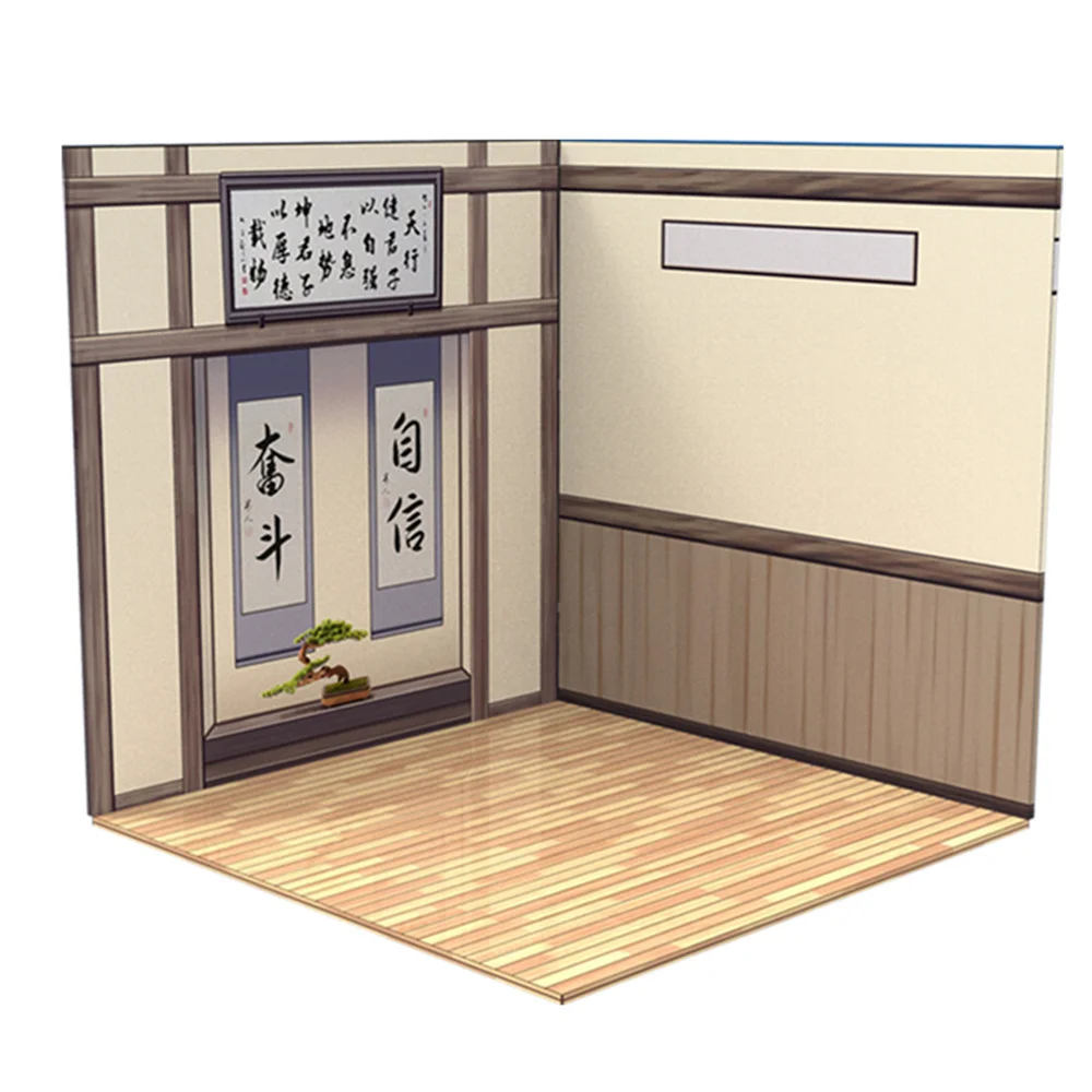 1/12 Japanese Scene PVC Background Doll House Suitable for obj 11 Chinese Style Dollhouse Room Hand Soldier Scene Accessories