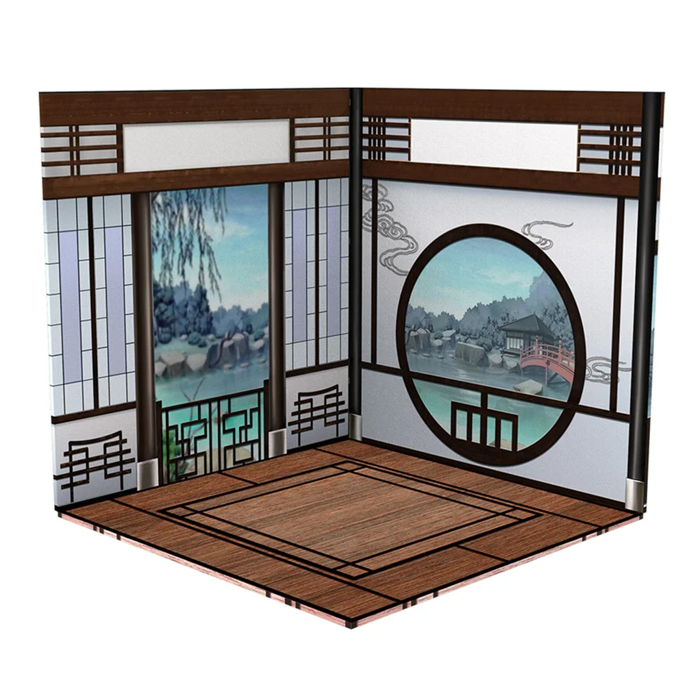 1/12 Japanese Scene PVC Background Doll House Suitable for obj 11 Chinese Style Dollhouse Room Hand Soldier Scene Accessories