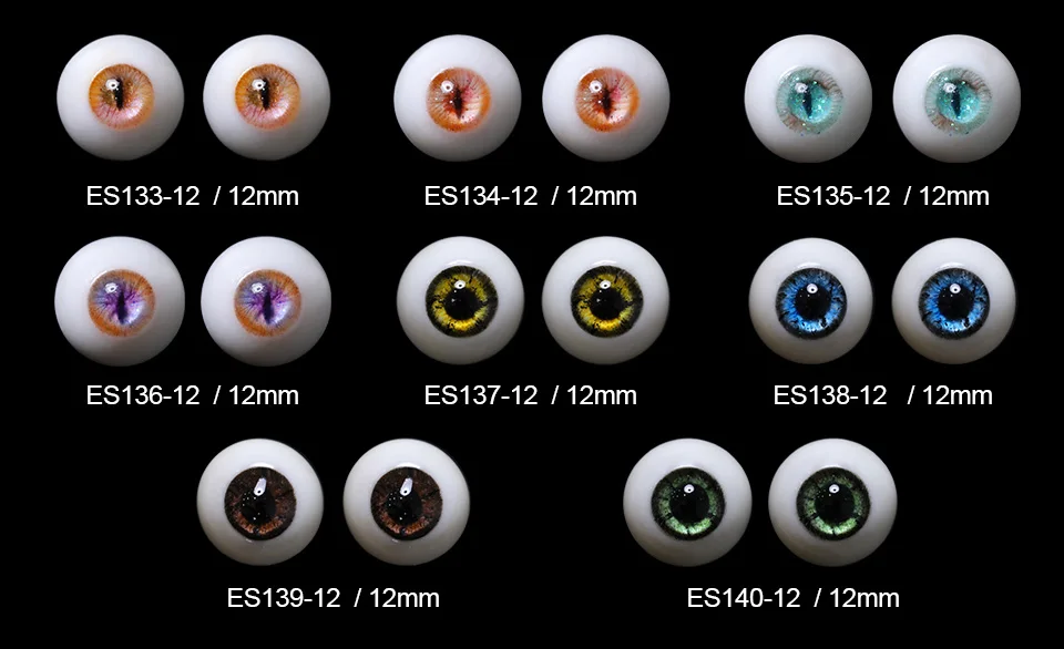 BJD Eyes Resin Eyeball ES133 ES140 12mm Handscraft Colourful Doll Accessories 1/3 1/4 1/6 for Fairyland Minifee Iplehouse
