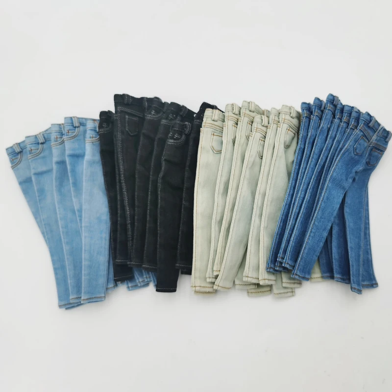 Blythe Doll Clothes Ripped Jeans And Pink White Black T-shirt For Doll OB24 Azone Doll Outfits