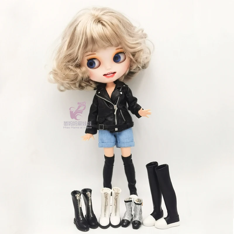 Blythe Doll Clothes Ripped Jeans And Pink White Black T-shirt For Doll OB24 Azone Doll Outfits