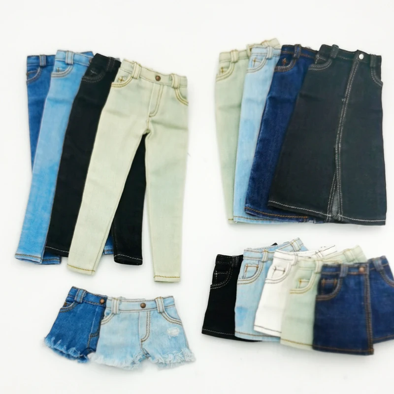 Blythe Doll Clothes Ripped Jeans And Pink White Black T-shirt For Doll OB24 Azone Doll Outfits