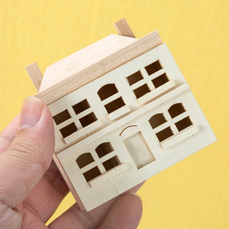 1:12 Dollhouse Miniature Cute Villa Small House Model Furniture Accessories For Doll House Decor Kids Pretend Play Toys