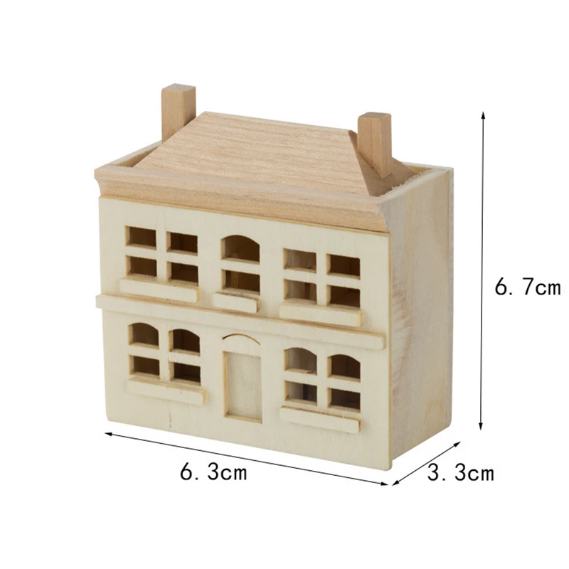1:12 Dollhouse Miniature Cute Villa Small House Model Furniture Accessories For Doll House Decor Kids Pretend Play Toys