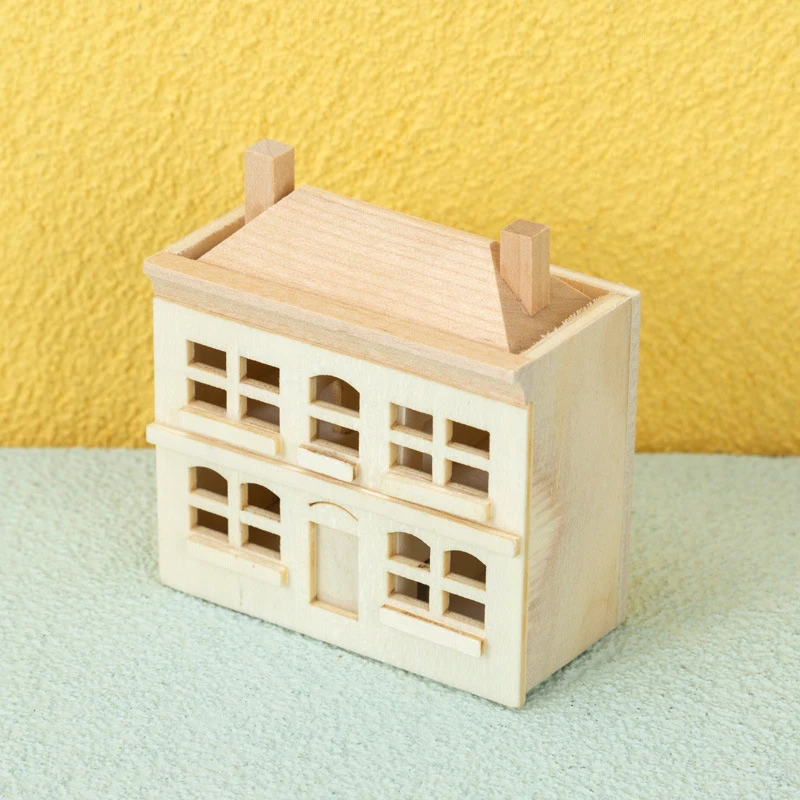 1:12 Dollhouse Miniature Cute Villa Small House Model Furniture Accessories For Doll House Decor Kids Pretend Play Toys