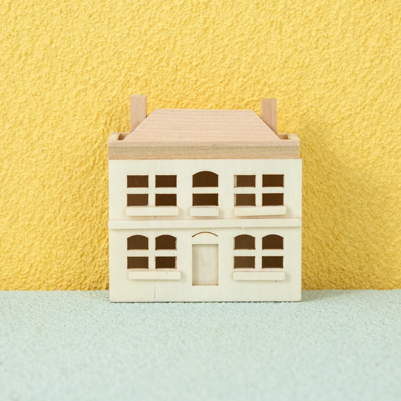 1:12 Dollhouse Miniature Cute Villa Small House Model Furniture Accessories For Doll House Decor Kids Pretend Play Toys